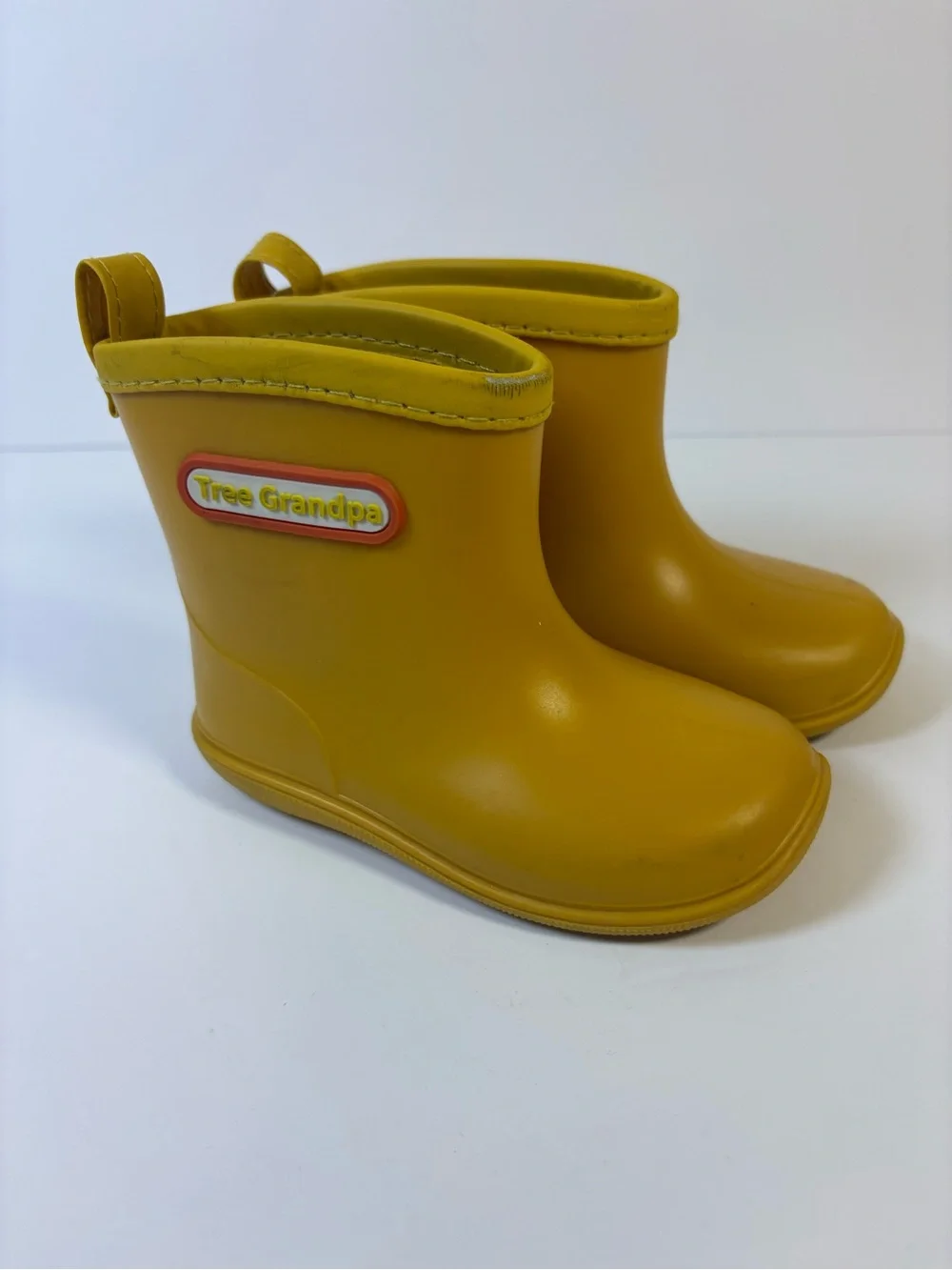 Tree Grandpa Toddler Rain Boots Size 14 Rubber Yellow Duck US 7/8